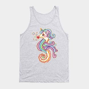 unicorn rainbow seahorse Tank Top